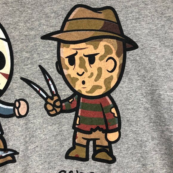 A Nightmare On Elm Street Comical Anime Graphic T-Shirt Freddie vs Jason SZ L - Picture 5 of 7